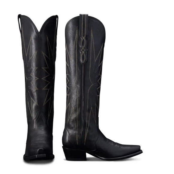 Black Western-Style Women's Boots - Picture 2 of 5